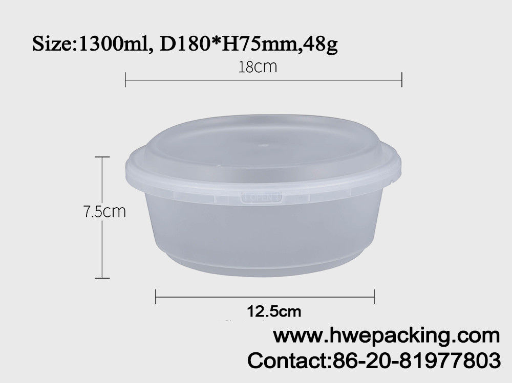Les aliments de préparation rapide thermoformés d'IML emportent la preuve en plastique de empaquetage de fuite de Tray With Lid 1300ml