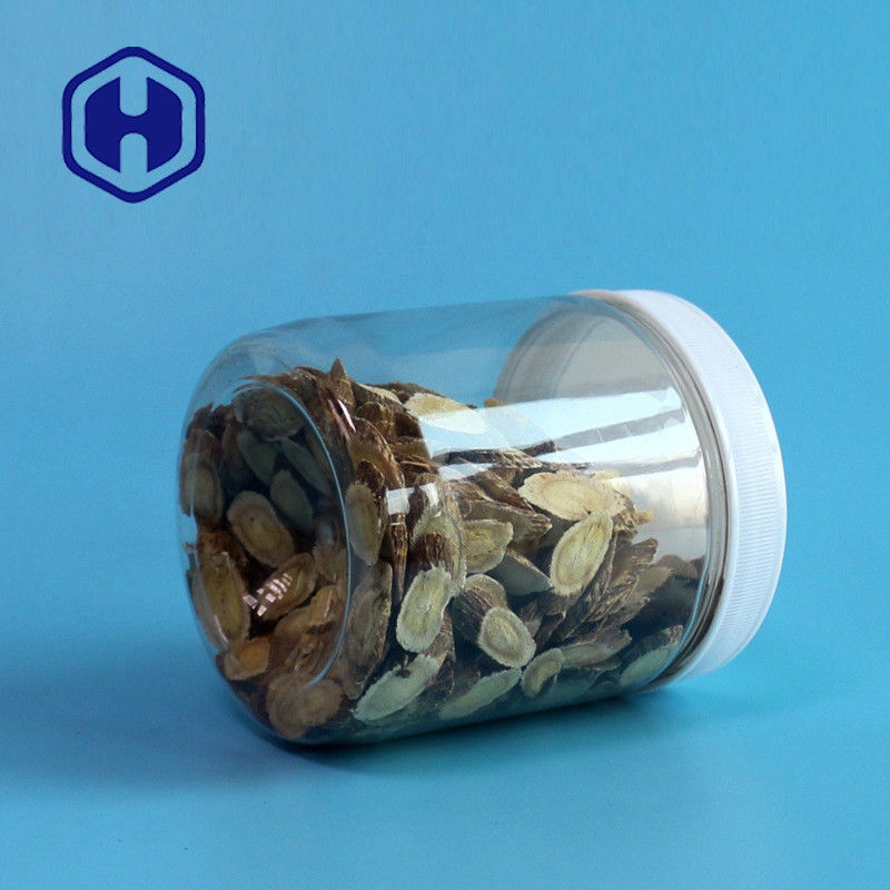 Pots en plastique de stockage d'ANIMAL FAMILIER de Sugar Chewing Gum de pot de preuve de fuite du rond 510ml 87mm