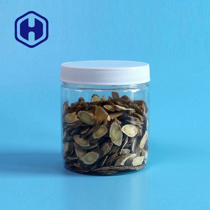 Pots en plastique de stockage d'ANIMAL FAMILIER de Sugar Chewing Gum de pot de preuve de fuite du rond 510ml 87mm