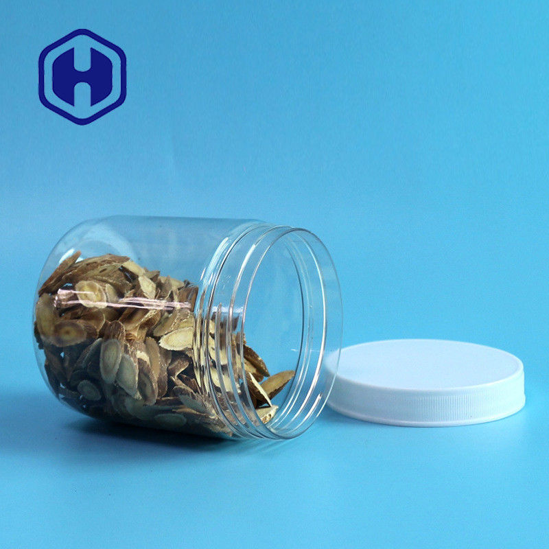 Pots en plastique de stockage d'ANIMAL FAMILIER de Sugar Chewing Gum de pot de preuve de fuite du rond 510ml 87mm