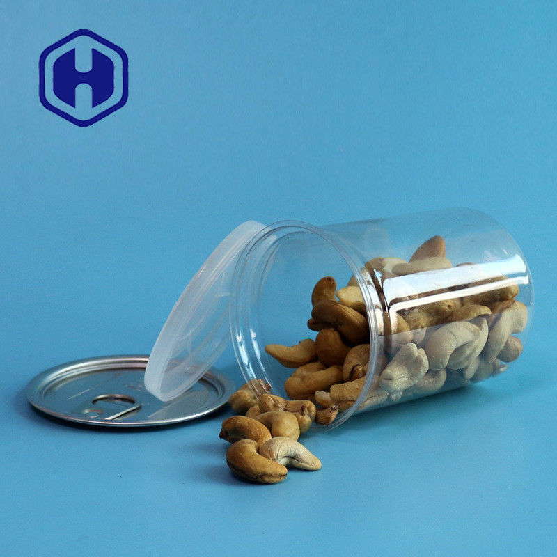 Boîtes en plastique PET transparentes avec anneau de traction 300 ml Cashew Amandes Arachides Noix mélangées Emballage
