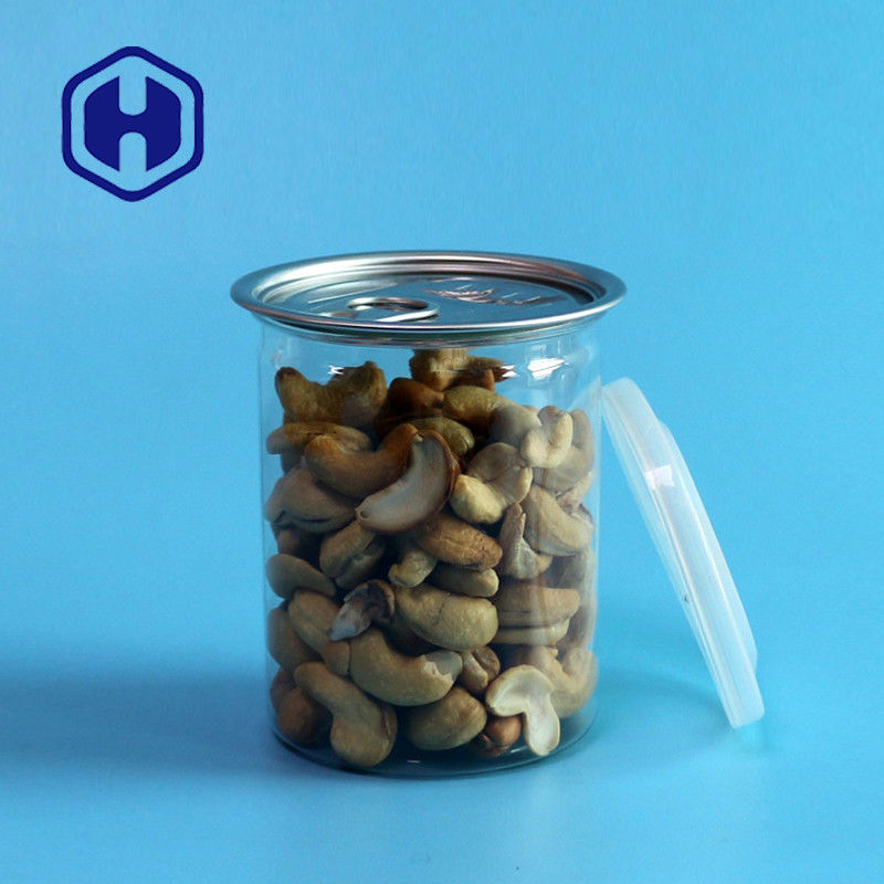 Boîtes en plastique PET transparentes avec anneau de traction 300 ml Cashew Amandes Arachides Noix mélangées Emballage