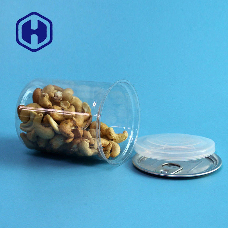 Boîtes en plastique PET transparentes avec anneau de traction 300 ml Cashew Amandes Arachides Noix mélangées Emballage