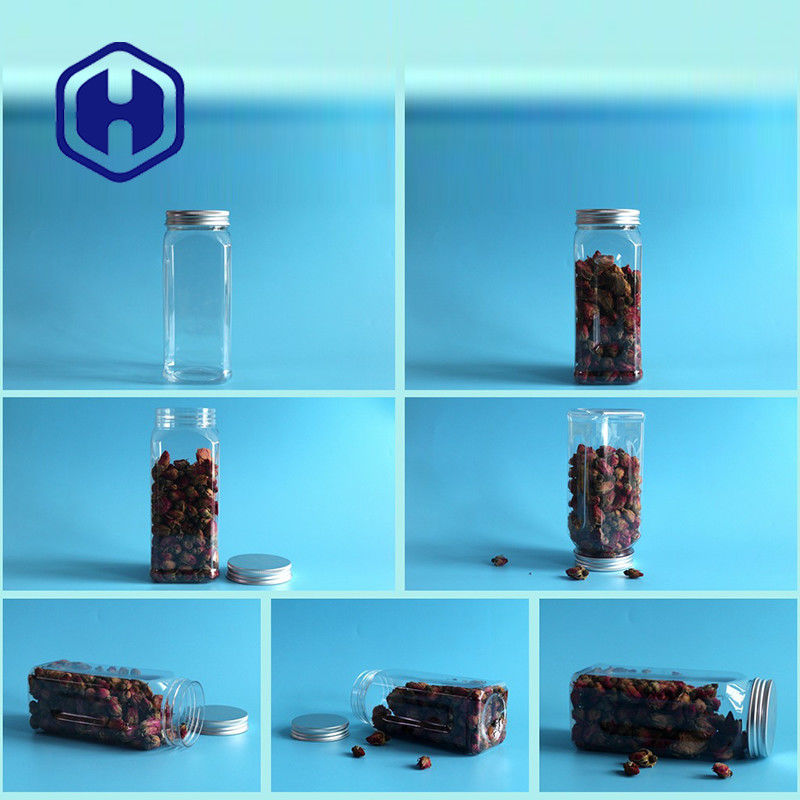 pot en plastique d'ANIMAL FAMILIER de la place 580ml pour le couvercle à visser en aluminium vide de bouche large hermétique de nourriture