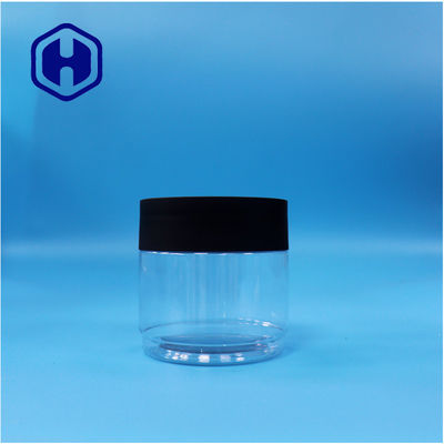 Ronde de qualité alimentaire PET transparent en plastique bonbons biscuits des bleuets séchés Jar Black Cap