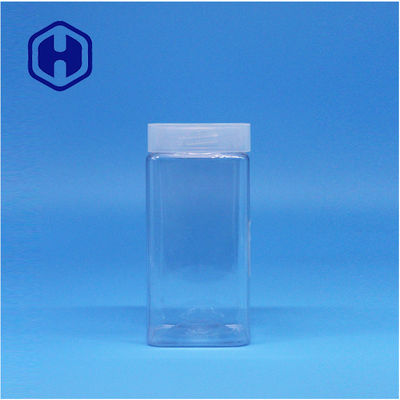 Boîtes de conserve de cacahuètes carrées transparentes confiture de bleuets pâte de cacao PET