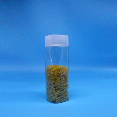 Bouche large 600 ml Snack Food Candy Jars en plastique PET carrées transparentes avec couvercle plat