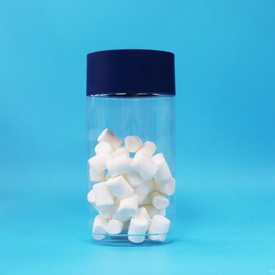 Pot de bonbons en plastique PET transparent de forme ovale avec bouchon inviolable