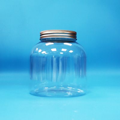 Éco-friendly transparent en plastique PET Ronde Bonbons de nourriture quotidienne Boîtes en aluminium Couvercles à vis
