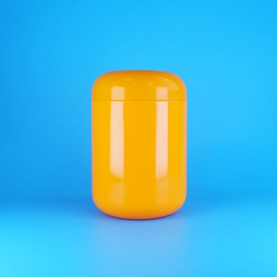 Bocaux à bonbons en plastique PET ronds orange hermétiques avec couvercle à vis orange