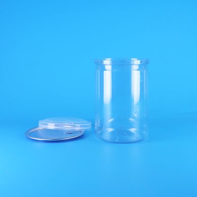 Boîtes de bonbons, yaourts et aliments pour bébés en plastique PET transparent rond, sans BPA, avec couvercle en PE