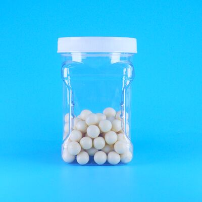 Remplissage de biscuits de sésame à base de maïs en PET plastique transparent, couvercles à vis carrés, fermeture carrée, bocaux sans BPA