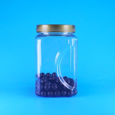 Couvercle marron transparent pour animaux de compagnie, qualité alimentaire, en plastique, pour sucettes, amandes, jacquier séché, bocal