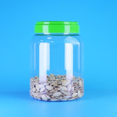 Pot en plastique rond PET transparent pour aliments, bonbons au café, graines de lotus, aliments pour bébés