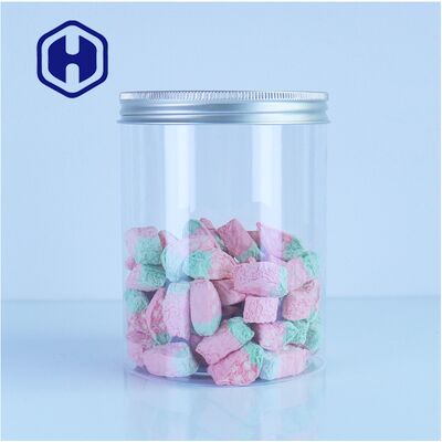 Produits alimentaires de qualité supérieure Jars en PET transparentes Couvercles en aluminium pour biscuits sucrés Sécurisés Facile à verser Emballage en vrac prêt