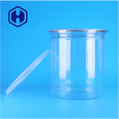 PET Cannette en plastique circulaire transparente pour noix Fruits séchés Aliments bonbons de qualité alimentaire Couvercle ouvert facile