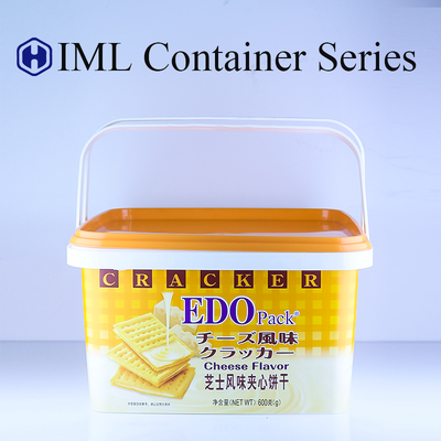 IML Technologie Container en plastique pour aliments personnalisés Avantages du contrôle de la qualité pour les biscuits Emballage de bonbons
