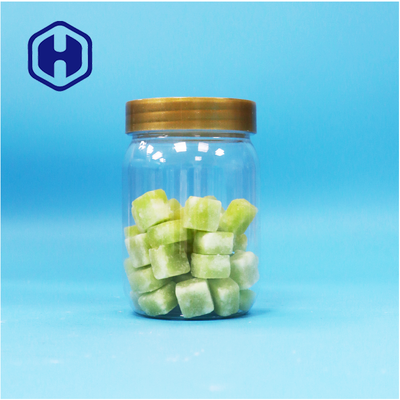 Bocal en plastique cylindrique rond pour sucettes, biscuits, avec couvercle à vis marron transparent PET, qualité alimentaire