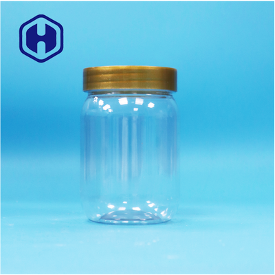Pot transparent de forme cylindrique ronde pour aliments pour animaux de compagnie, sucette, miel, biscuit, pot en plastique, couvercle à vis marron