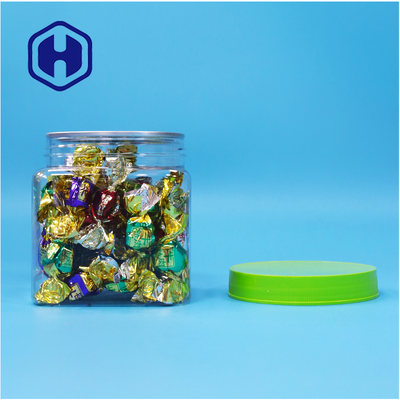 Pot carré transparent en plastique PET hermétique, vis en plastique, bonbons, biscuits, qualité alimentaire