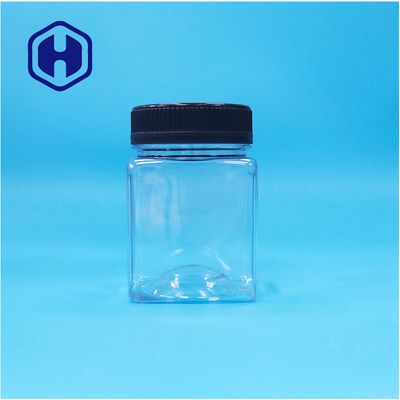 Pot de rangement carré transparent en plastique PET, sans BPA, hermétique, pour bonbons, biscuits et noix