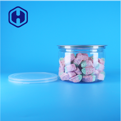 Boîte ronde en PET transparent avec couvercle facile à ouvrir pour aliments, bonbons, biscuits, collations, thé