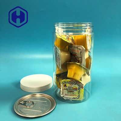 Les grains de café d'amandes de maïs de bruit coulent le pot en plastique de preuve avec le couvercle à visser