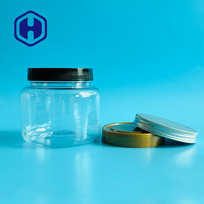 Pot de biscuits en plastique clair de biscuits de rond de 25OZ 750ml avec le couvercle de vis